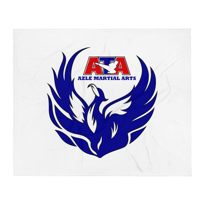 Throw Blanket | Azle Martial Arts | Blue Fire Crest Logo
