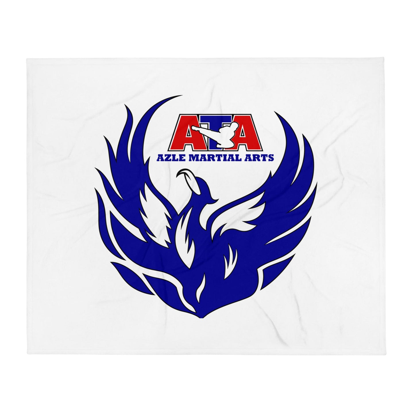 Throw Blanket | Azle Martial Arts | Blue Fire Crest Logo