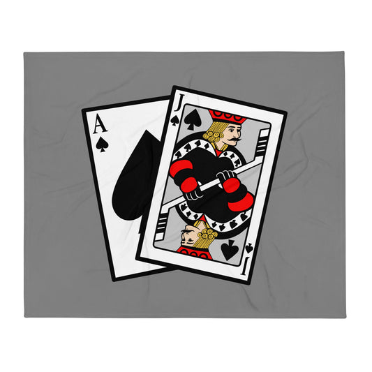 Throw Blanket | Blackjack’s Roller Hockey | Royal Spade Crest Logo