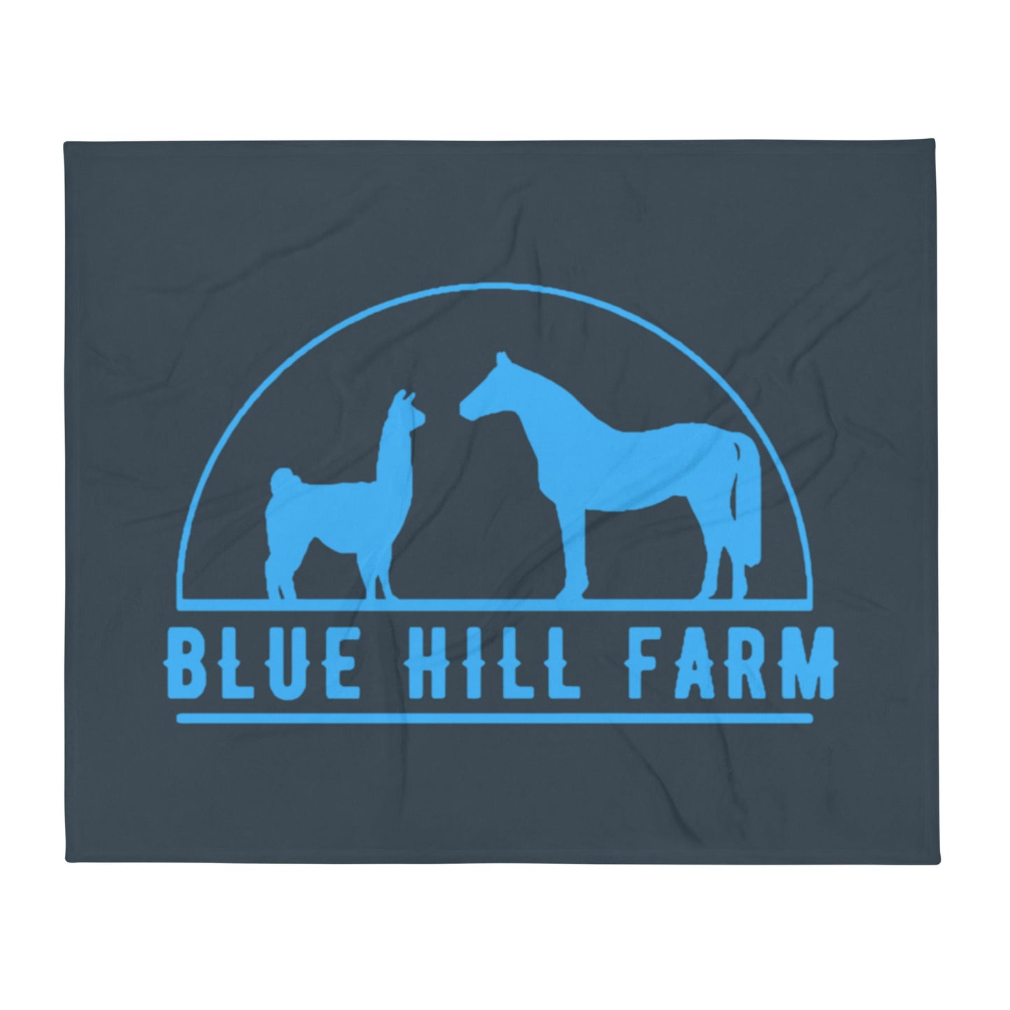Throw Blanket | Blue Hill Farm | Emblem Logo