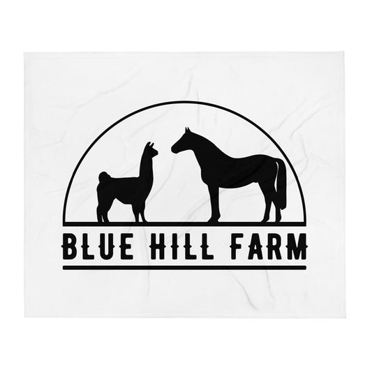 Throw Blanket | Blue Hill Farm | Highland Silhouette Logo
