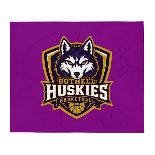 Throw Blanket | Bothell Huskies Youth Basketball | Shield Logo