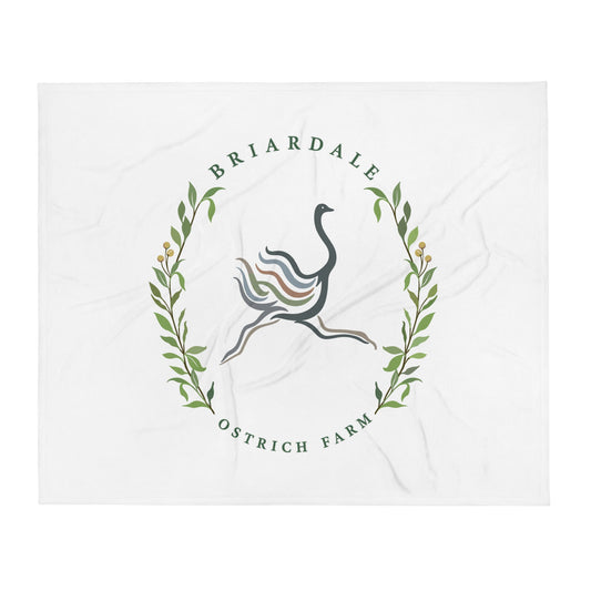 Throw Blanket | Briardale Ostrich Farm | Crest Logo