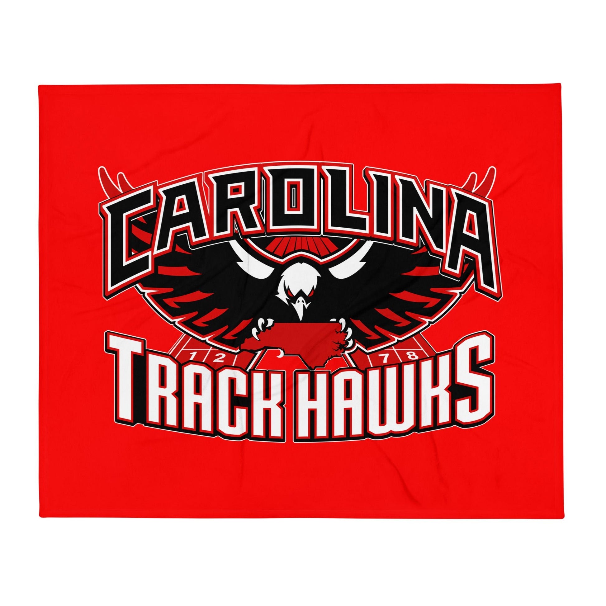 Throw Blanket | Carolina track Hawks | Emblem Logo