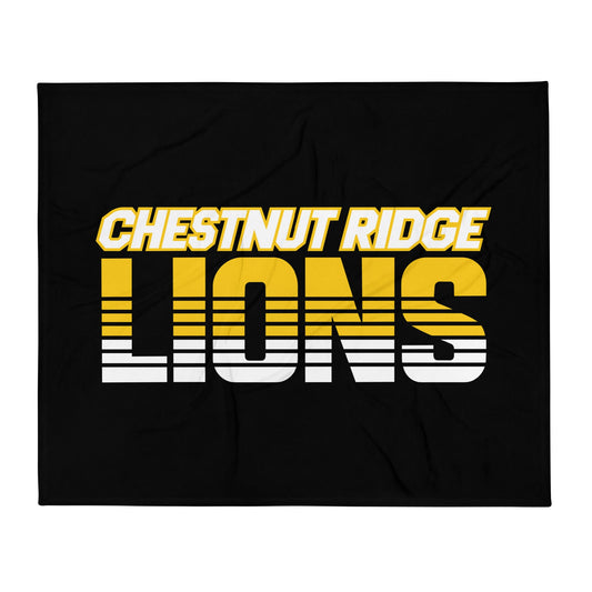 Throw Blanket | Chestnut Ridge Lions Football | Script Logo