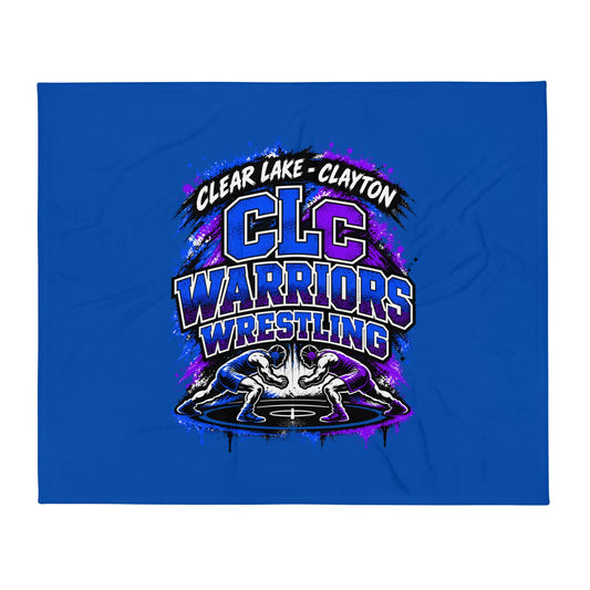 Throw Blanket | Clear Lake - Clayton Wrestling | Apex Logo