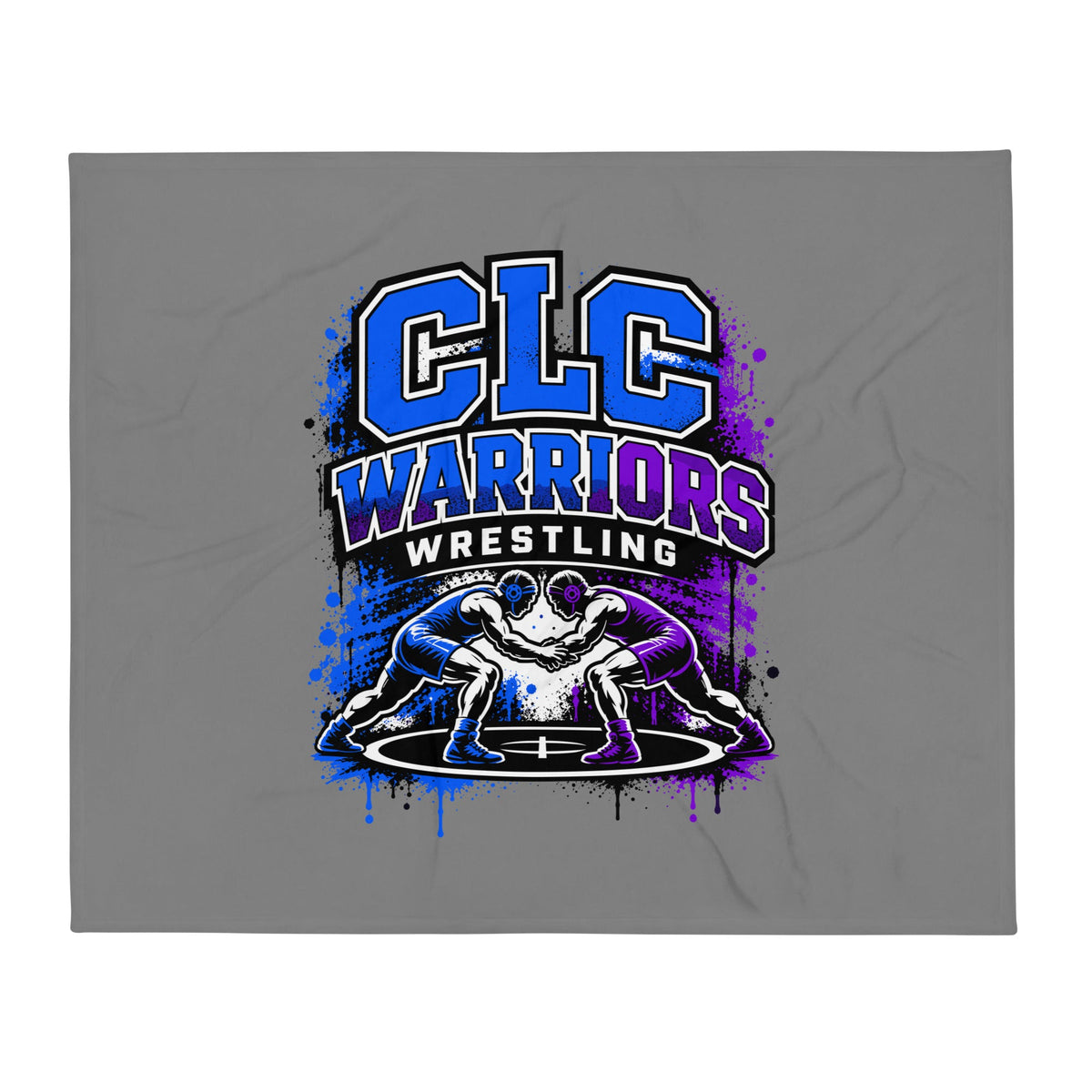 Throw Blanket | Clear Lake - Clayton Wrestling | Emblem Logo