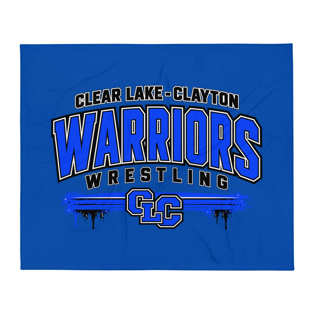 Throw Blanket | Clear Lake - Clayton Wrestling | Warrior Crest Logo