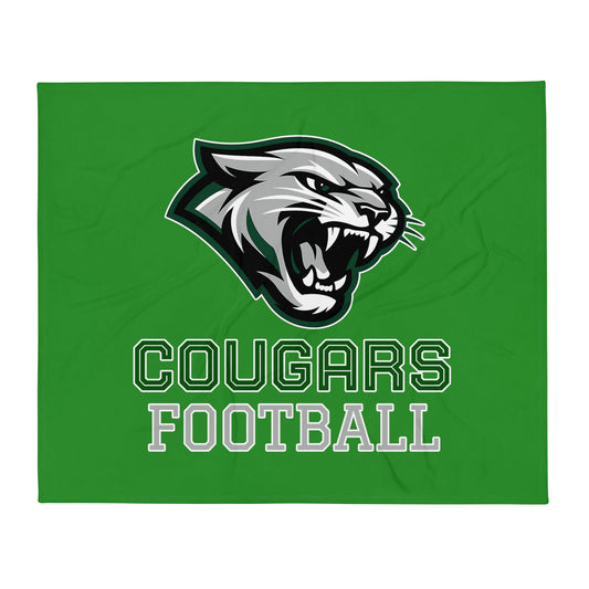 Throw Blanket | Colts Neck Cougars | Youth Tackle Football (AYF) | Strike Mascot Logo