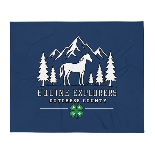 Throw Blanket | Equine Explorers | Dutchess Crest Trailblazers Logo