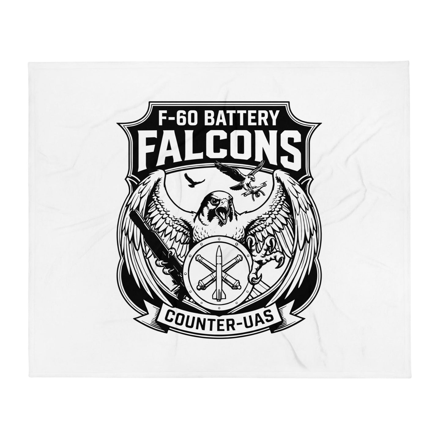 Throw Blanket | F - 60th ADA | Falcon Shield Logo