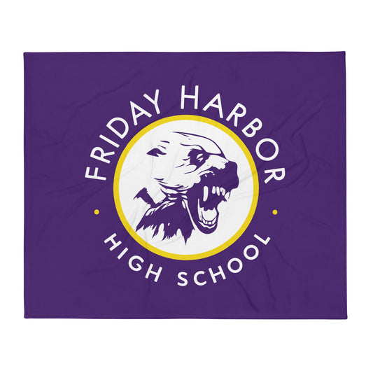 Throw Blanket | Friday Harbor Girls Basketball | Alt Logo