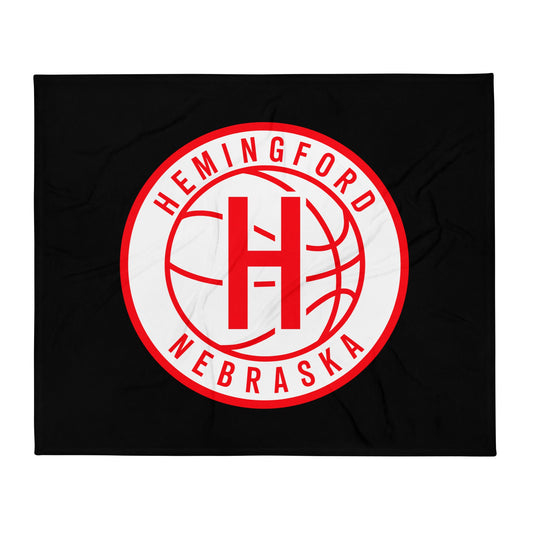 Throw Blanket | Hemingford Bobcats | Alt Badge Logo