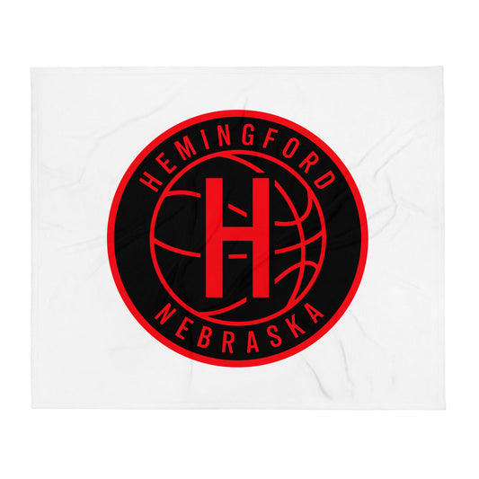 Throw Blanket | Hemingford Bobcats | Badge Logo