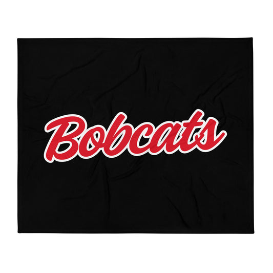 Throw Blanket | Hemingford Bobcats | Script Logo