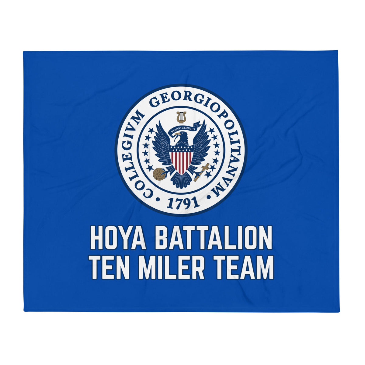 Throw Blanket | Hoya battalion Ten Miler | Badge Logo