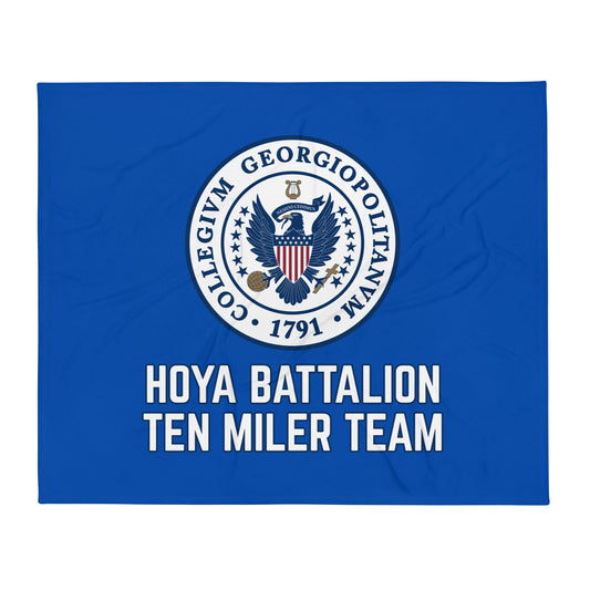 Throw Blanket | Hoya battalion Ten Miler | Badge Logo