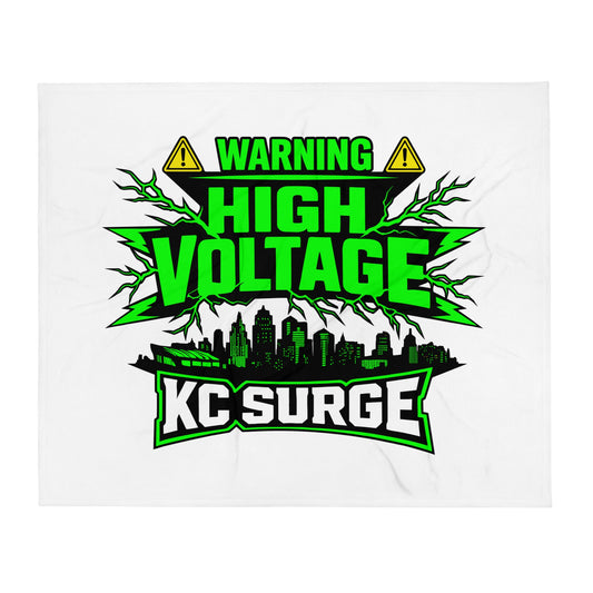 Throw Blanket | Kansas City Surge | High Voltage Logo