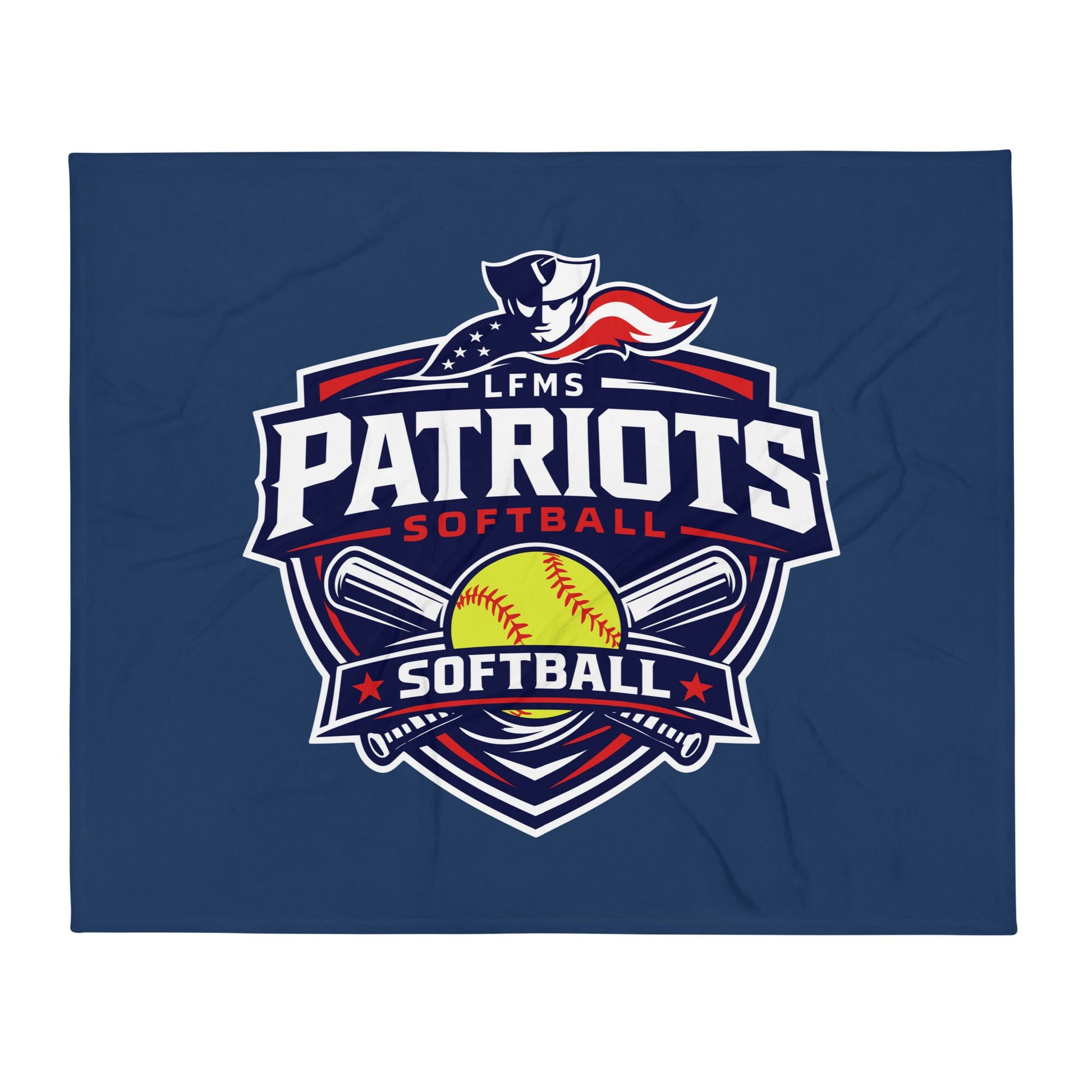 Throw Blanket | LFMS Athletics | Patriots Softball Logo