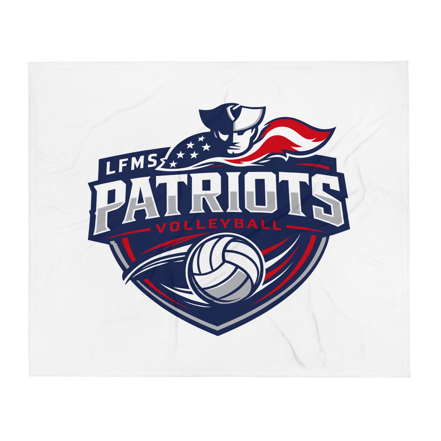 Throw Blanket | LFMS Athletics | Patriots Volleyball Logo