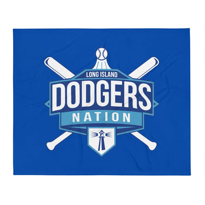 Throw Blanket | LI Dodgers Nation | Varsity Crest Logo