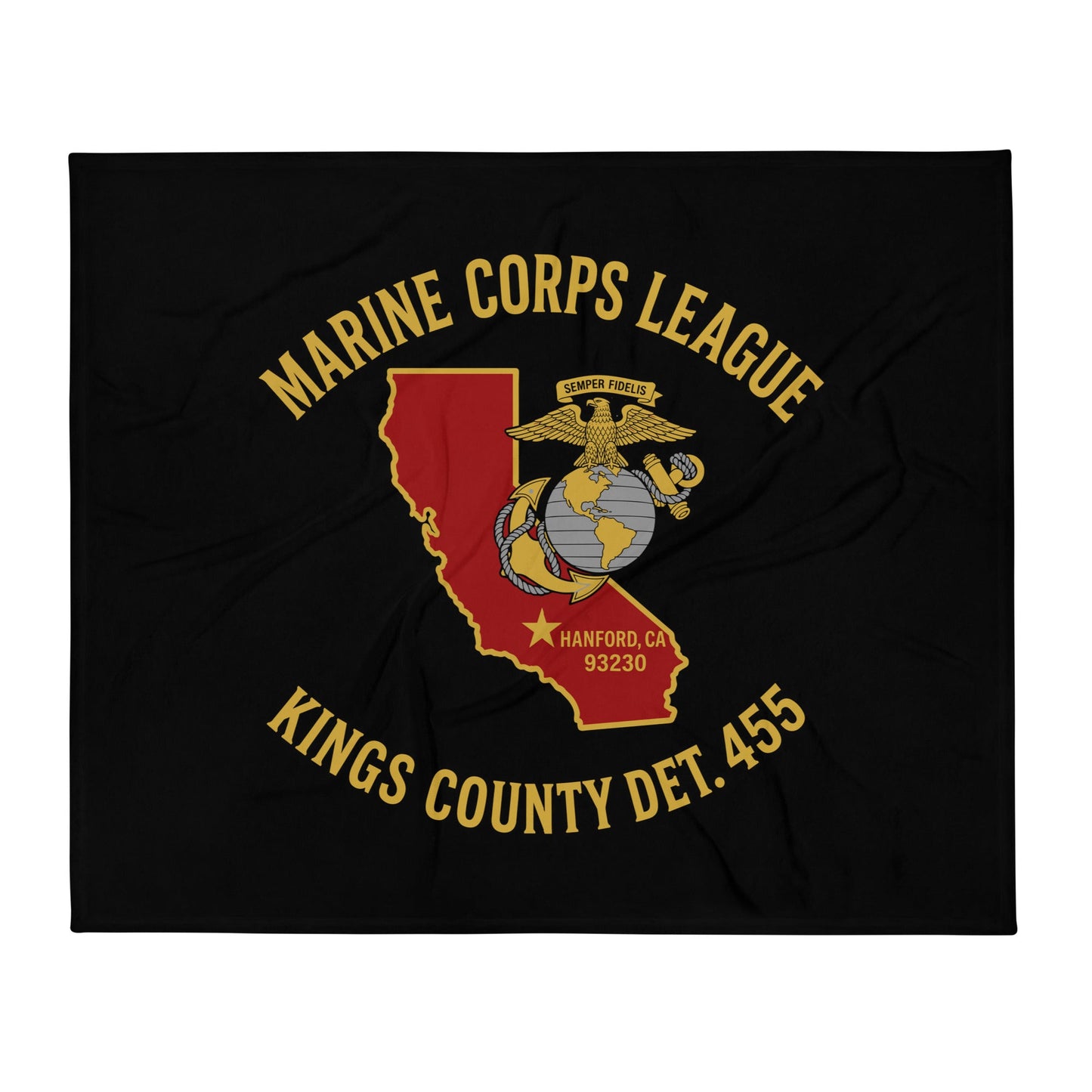 Throw Blanket | Marine Corps League kings County Det 455 | Crest Logo