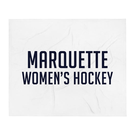 Throw Blanket | Marquette University Women's Hockey | Collegiate Front Logo
