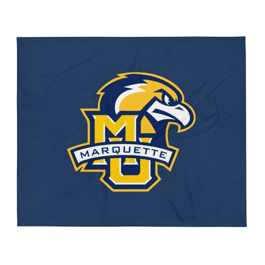 Throw Blanket | Marquette University Women's Hockey | Eagle Crest Logo