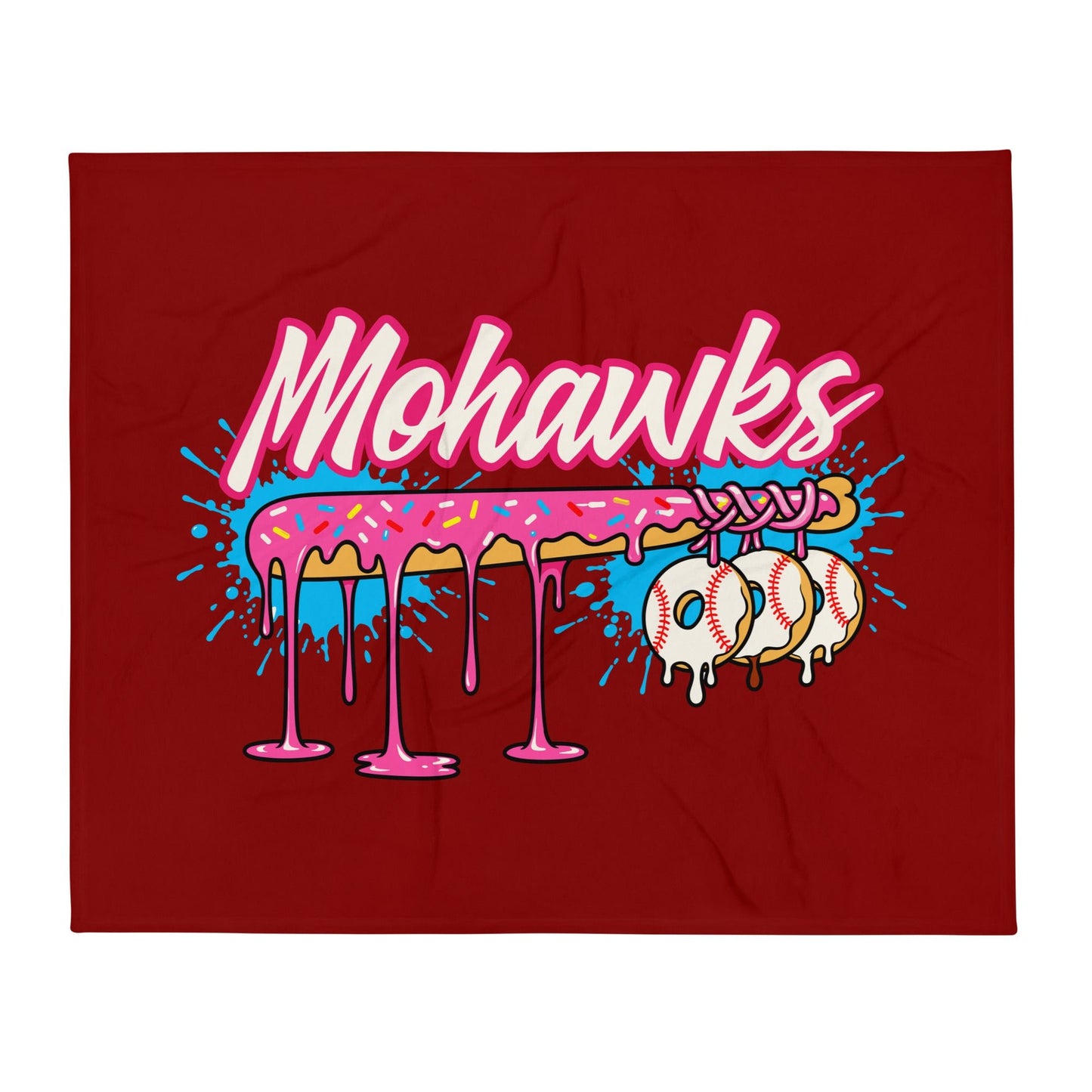 Throw Blanket | Mohawks | Pink Batters Logo