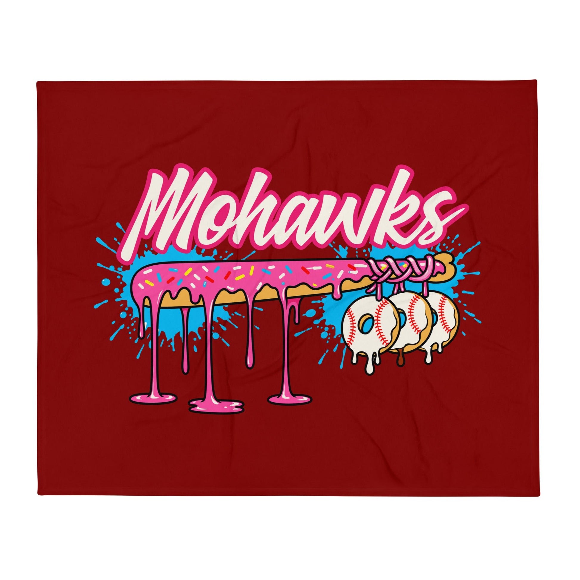 Throw Blanket | Mohawks | Pink Batters Logo