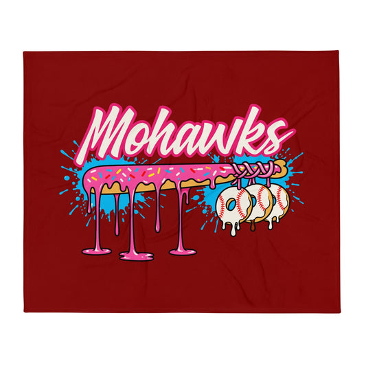 Throw Blanket | Mohawks | Pink Batters Logo