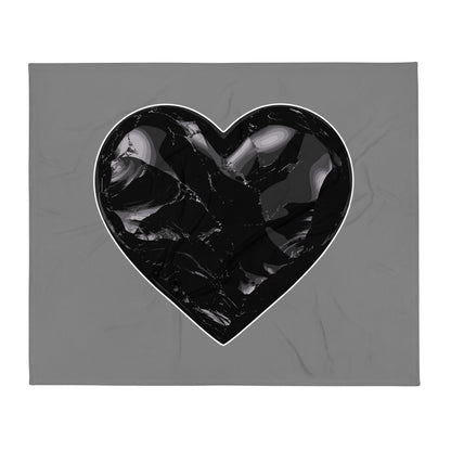 Throw Blanket | Obsidian Heartbeat | Heart Crest Logo