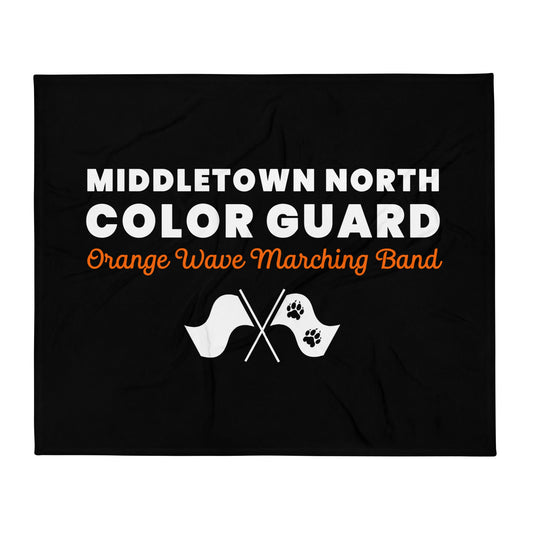 Throw Blanket | Orange Wave Marching Band | Modern Script Logo