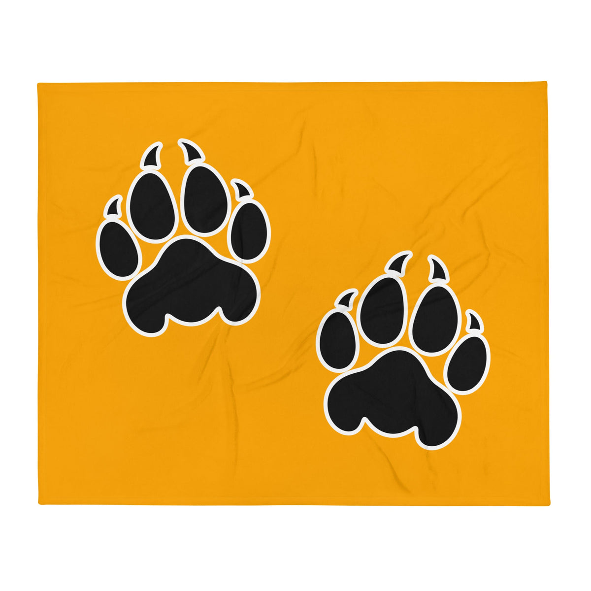 Throw Blanket | Orange Wave Marching Band | Paw Mark Logo