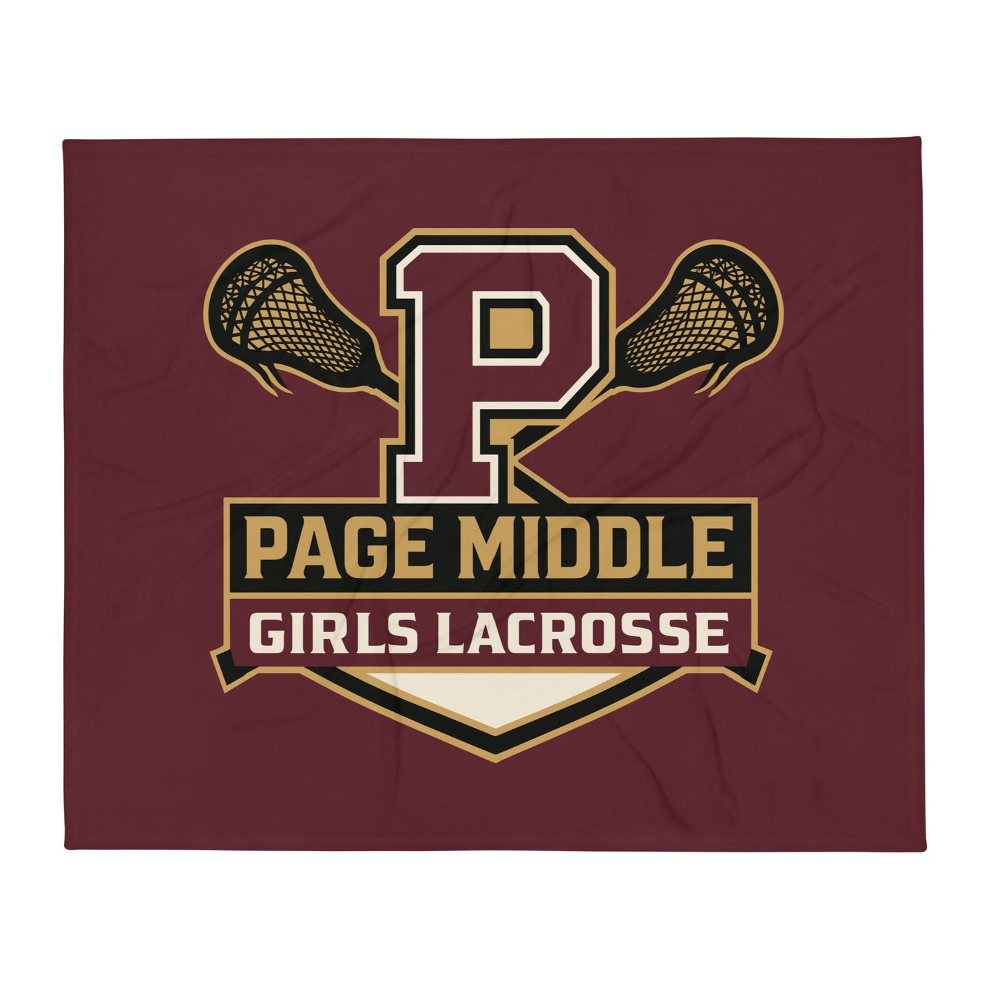 Throw Blanket | Page Middle Girls Lacrosse | Block P Logo