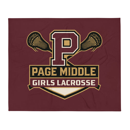 Throw Blanket | Page Middle Girls Lacrosse | Block P Logo