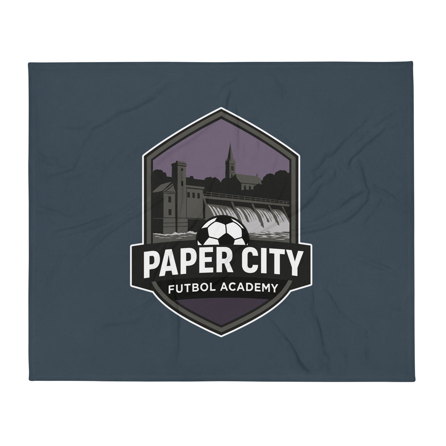 Throw Blanket | Paper City Futbol Academy | Vanguard Shield Logo