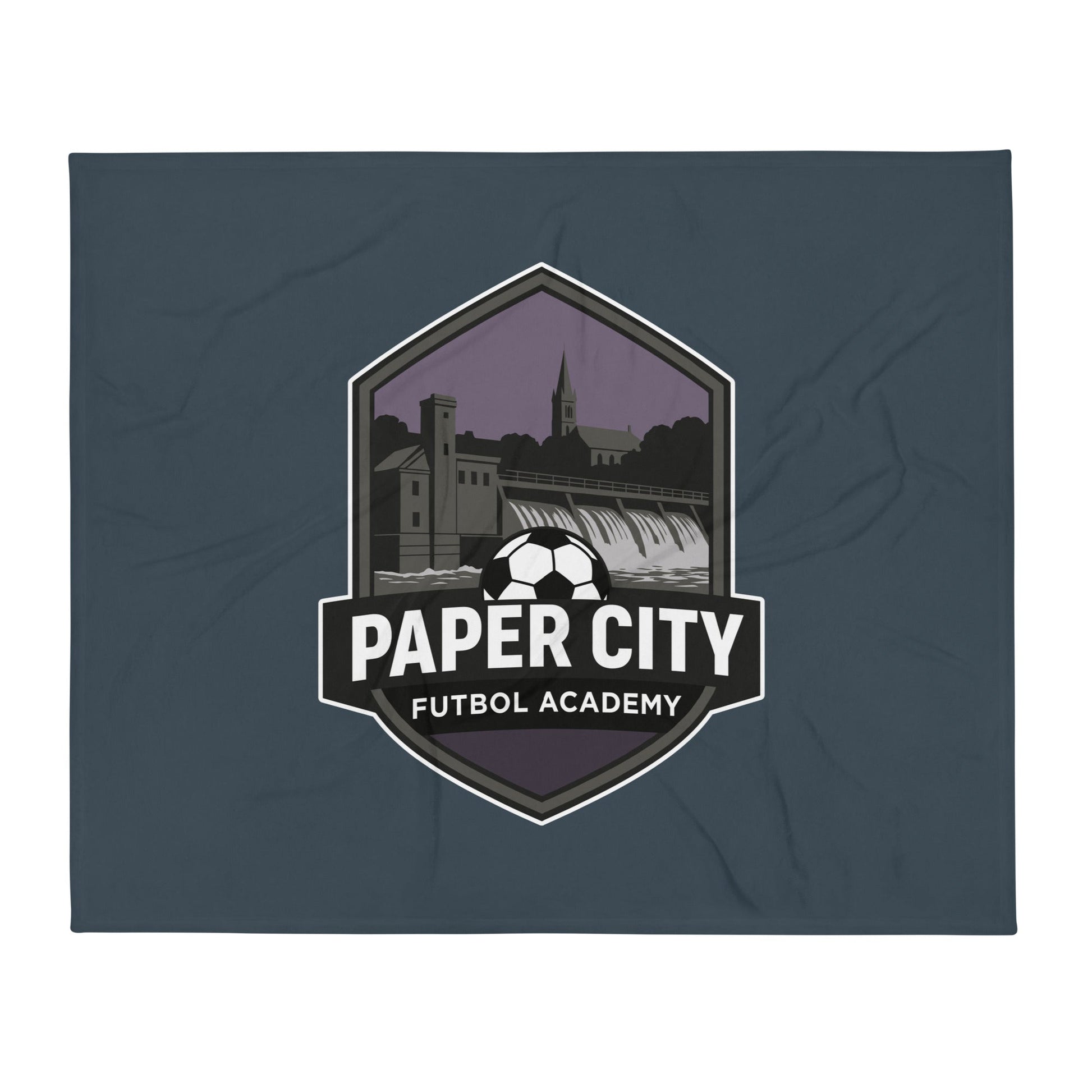 Throw Blanket | Paper City Futbol Academy | Vanguard Shield Logo