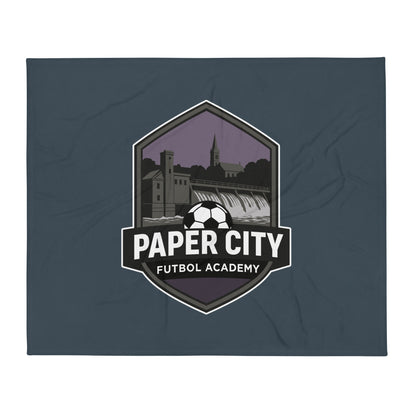 Throw Blanket | Paper City Futbol Academy | Vanguard Shield Logo