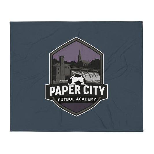 Throw Blanket | Paper City Futbol Academy | Vanguard Shield Logo