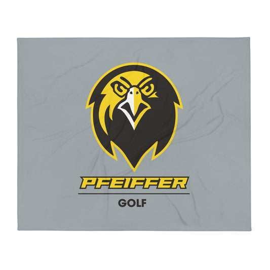 Throw Blanket | Pfeiffer University Golf | Falcon Logo