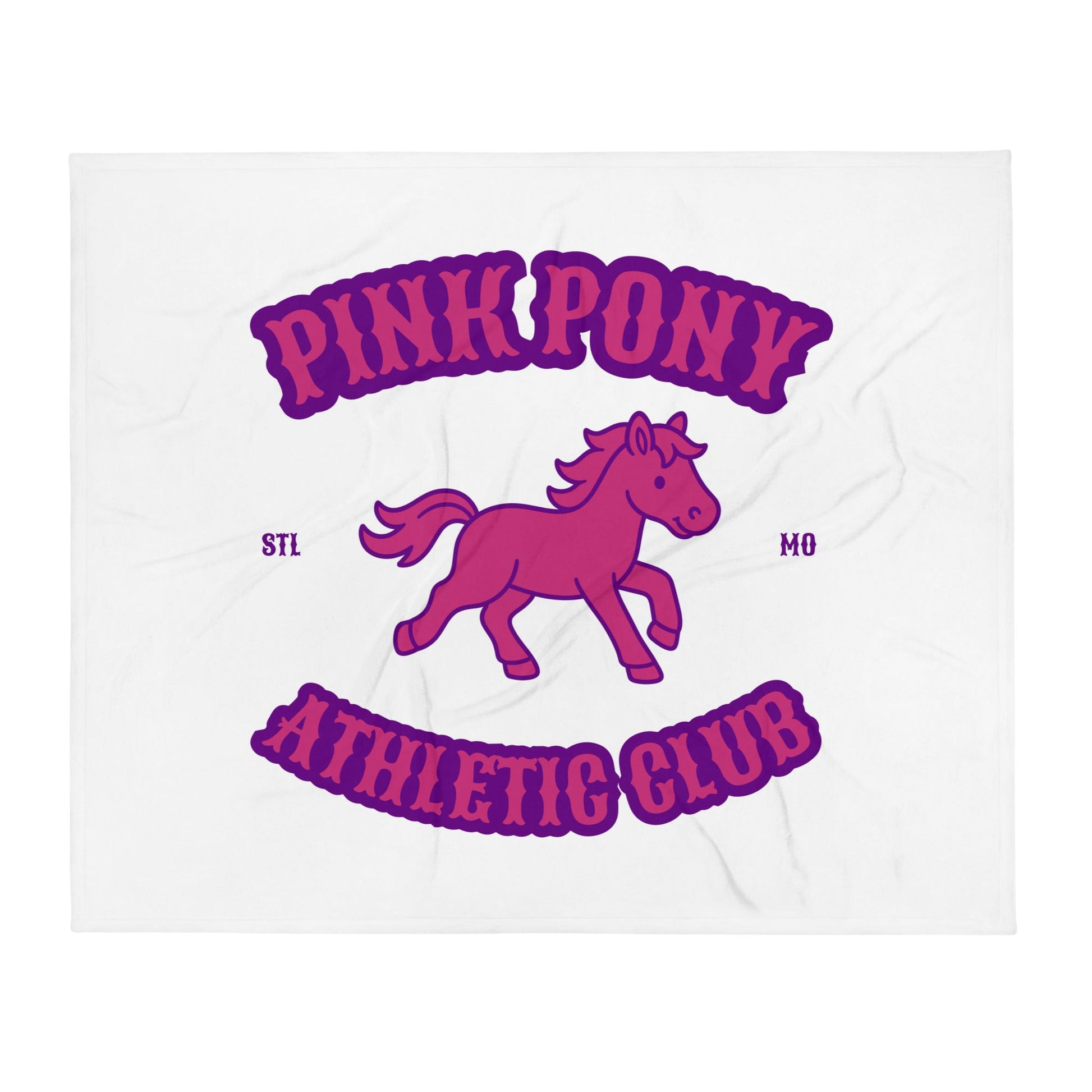 Throw Blanket | Pink Pony Athletic Club | Crest Logo