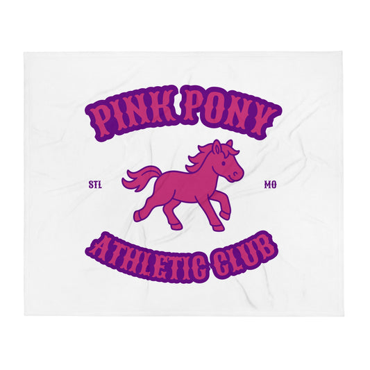 Throw Blanket | Pink Pony Athletic Club | Crest Logo