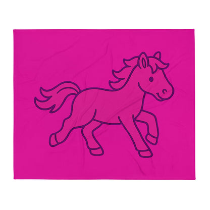 Throw Blanket | Pink Pony Athletic Club | Mascot Logo