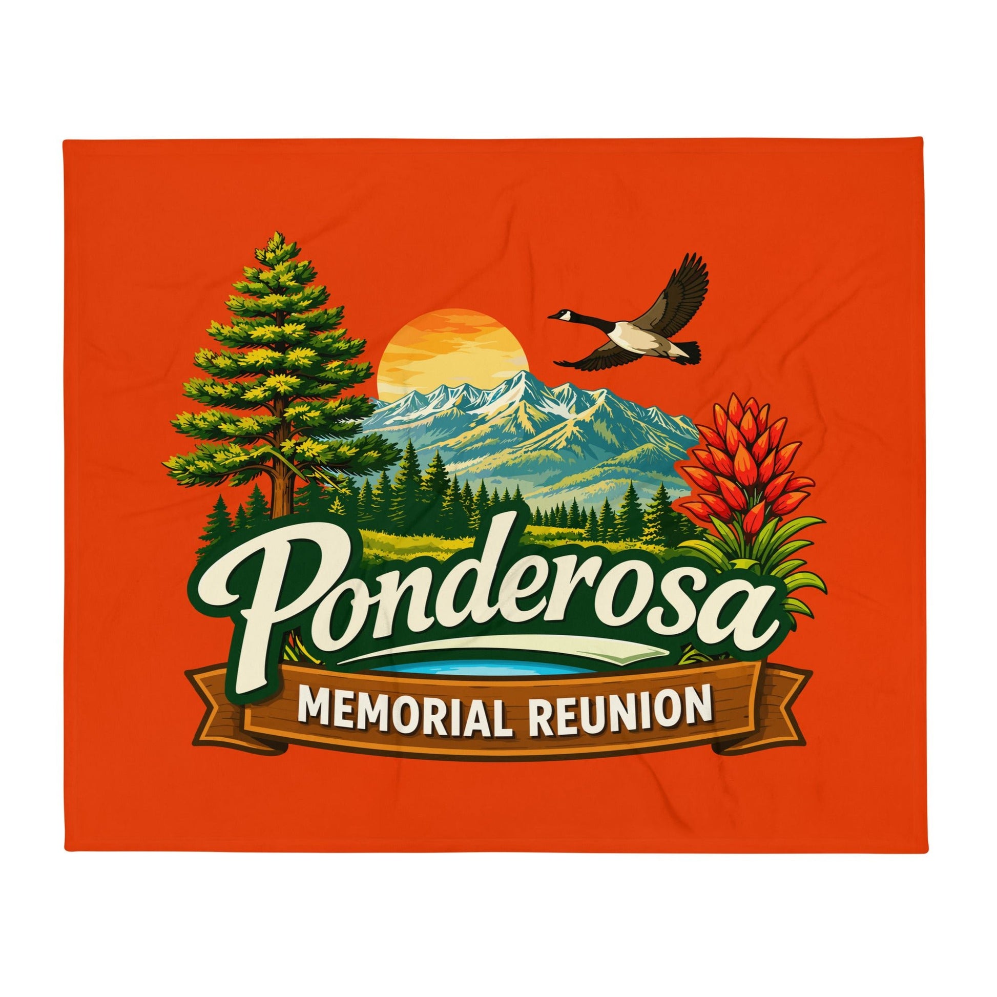Throw Blanket | Ponderosa Reunion | Painted Mountain Crest Logo