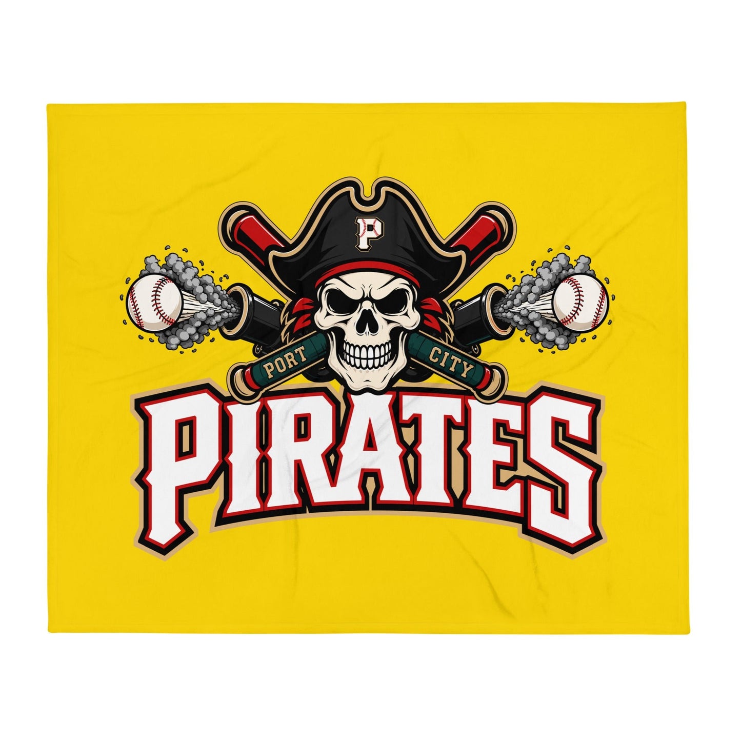 Throw Blanket | Port City Pirates | Cannonball Portside Logo