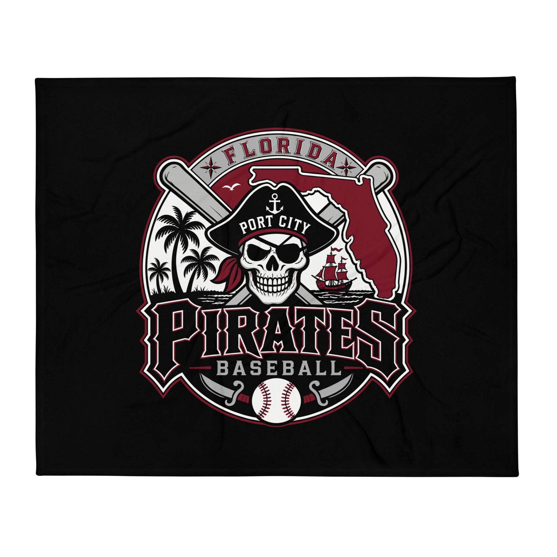 Throw Blanket | Port City Pirates | Emblem Logo
