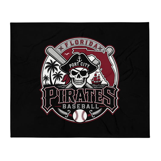 Throw Blanket | Port City Pirates | Emblem Logo