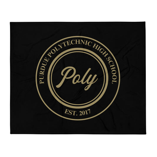 Throw Blanket | Purdue Polytechnic High School | Poly Seal Logo