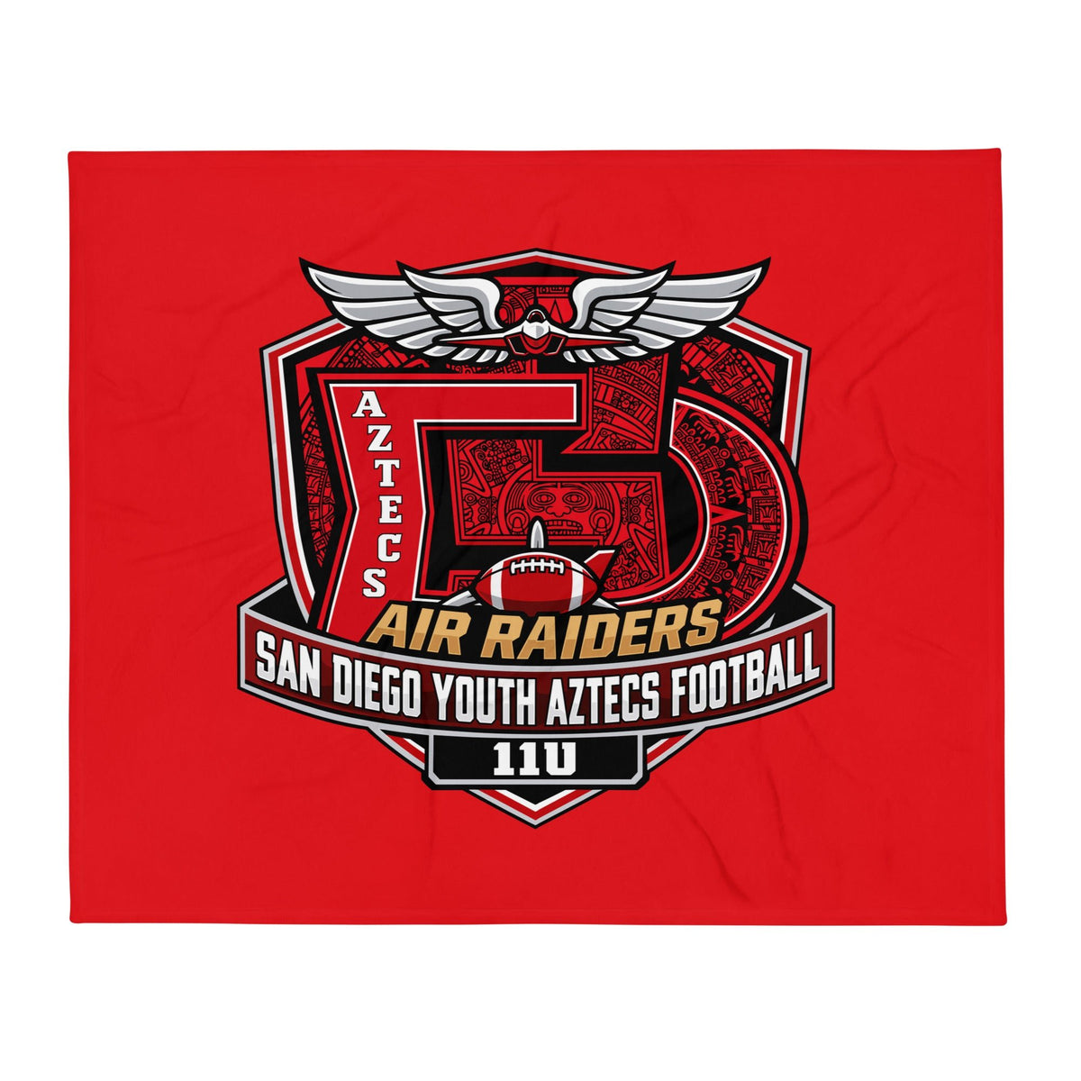 Throw Blanket | San Diego Youth Aztecs Football 11u Air Raiders | Shield Logo